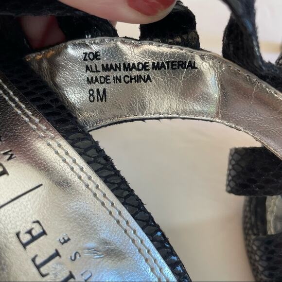 White House Black Market WHBM Zoe Black Strappy Heel 8 - Picture 8 of 8